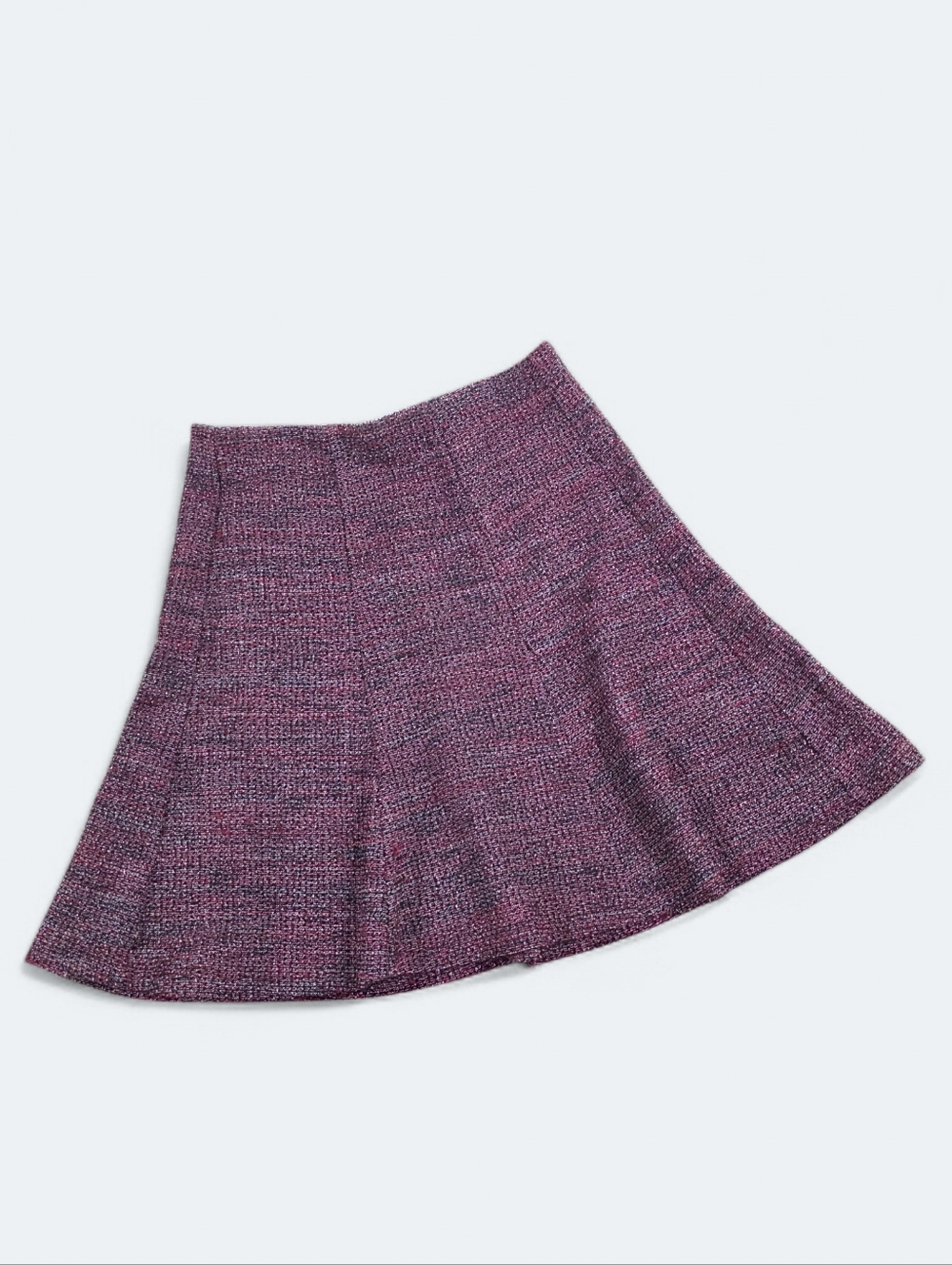 LOFT Pink & Purple Tweed Pull On Skater Skirtย - Size Small